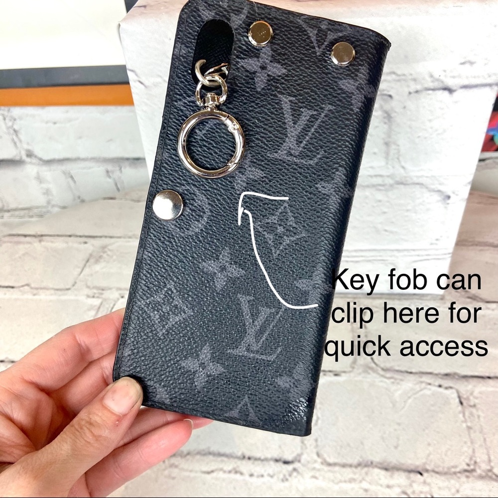 Louis Vuitton graphite monogram phone case converted to Key Cles card wallet - Picture 2 of 16